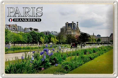 Produktbild von Blechschild Reise 30x20cm Paris Frankreich Jardin des Tuileries Park