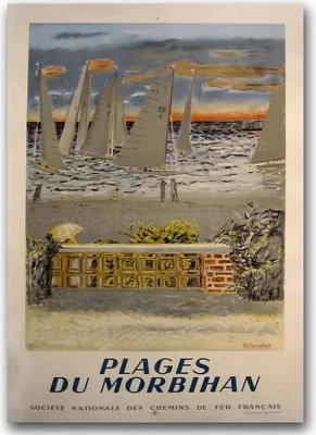 Produktbild von Poster - Canvas - Leinwand - 59,4 cm x 84,1 cm - Fotoposter - Leinwandkunst - Strände Morbihan in Frankreich