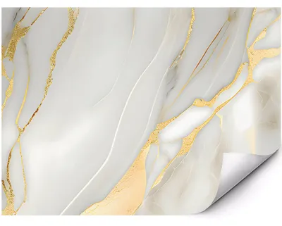 Produktbild von Fototapete Für Die Wand Abstrakter GlamourMarmor in Weiß und Gold für Wohnzimmer Schlafzimmer Büro 250x175 cm