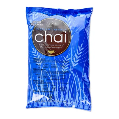 Produktbild von David Rio® Chai Tee Elephant Vanilla Nachfüllbeutel (1814g) - Cremiger Schwarztee Chai mit Vanille und Zimt - Ideal für Chai-Latte-Liebhaber - Aromatischer Genuss für gemütliche Momente