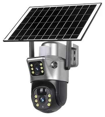 Obrázek produktu pro Solární kamera, duální objektiv, noční vidění, WiFi kamera, 128 GB SD