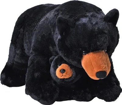 Image de Peluche maman ours et son petit - ours noir 76 cm