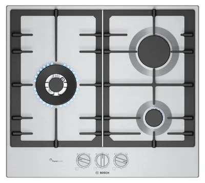 Immagine prodotto di Piano cottura a gas da 60 cm con 3 fuochi, 8000 w Bosch PCC6A5I90