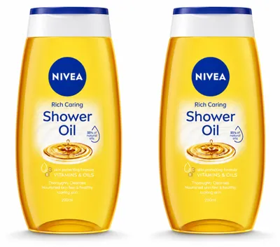 Imagen del producto de 2 unidades de NIVEA Natural, aceite de ducha - 200 ml - Paquete económico - 2 unidades