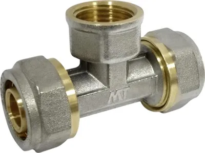 Produktbild von Klemmring Schraubfitting für Verbundrohr PEX, T-Stück Ø20 x IG 1/2" x Ø20
