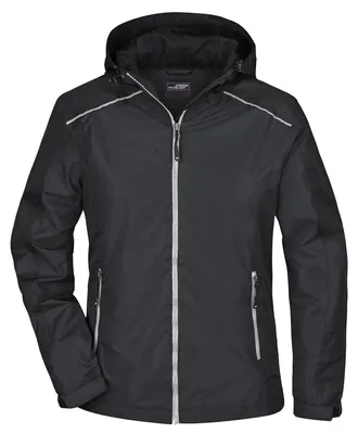 Produktbild von James and Nicholson - "Rain" Jacke für Damen LT2575 (XL) (Schwarz/Silber)