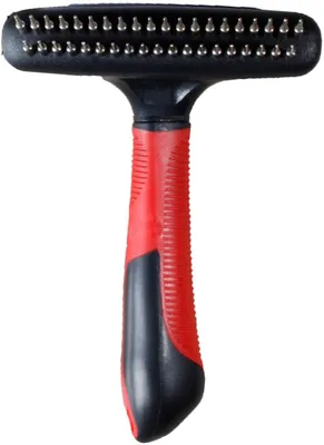 Produktbild von Karlie Unterwoll-Harke Doppelreihig, Hundekämme, Gummi, Rot/Schwarz, 16,5x11x6 c