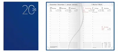 Produktbild von Idena 12039 - Taschenkalender DIN A5 2026, 1 Woche auf 2 Seiten, Terminplaner mi