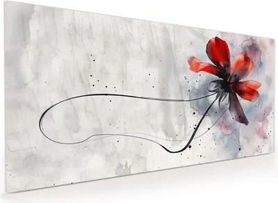 Produktbild von Küchenrückwand Spritzschutz Glas mit Motiv Abstrakte Blüte 40 x 40 cm