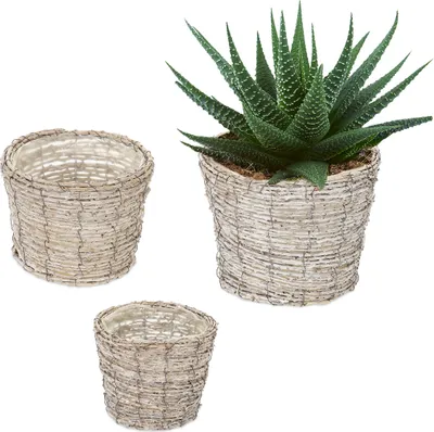 Produktbild von relaxdays Runder Blumentopf im 3er Set