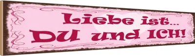Produktbild von vianmo Holzschild 10x46 cm Liebe ist Du und Ich Herz