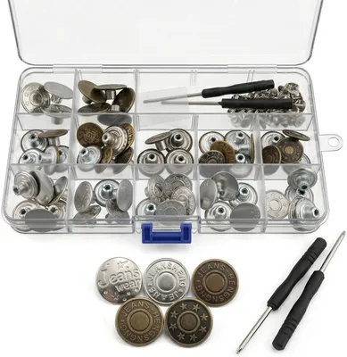 Image de Boutons pour jeans sans couture - Lot de 60 - Boutons pour jeans sans couture