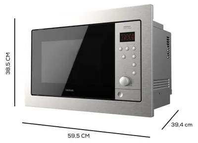 Produktbild von Cecotec 01391, Integriert, Grill-Mikrowelle, 25 l, 900 W, Eingebautes Display, Tasten, Drehregler