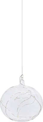Produktbild von Glaskugel LINA 20 oval 18 cm klar Lichterkette warmweiß batteriebetrieb