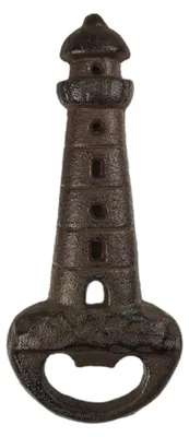 Gusseiserner Leuchtturm-Flaschenöffner, braun, 13 cm, maritime Deko
