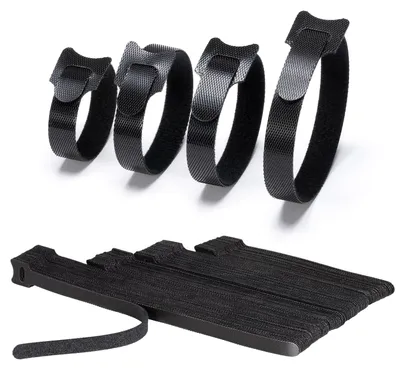 Zdjęcie produktu dla Opaski kablowe samozaciskowe, 100 sztuk, długość 150/180/200/250 mm, czarne