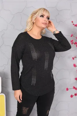 Produktbild von Damen Longshirt Langarm mit Muster Nieten; Muster4/S/M