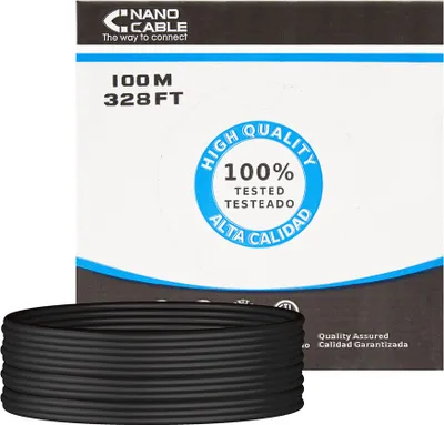 Obrázek produktu pro Nanocable 10.20.0302-EXT-BK, 100 m, Cat5e, U/UTP (UTP), Černá