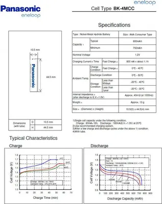 Produktbild von Panasonic eneloop Standard BK-4MCC Micro AAA mit Lötfahne U-Form