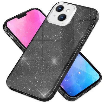 Obrázek produktu pro Pouzdro pro iPhone 14 Plus - Glitter Cover Hybridní silikonové pouzdro na mobilní telefon Glitter Case Black
