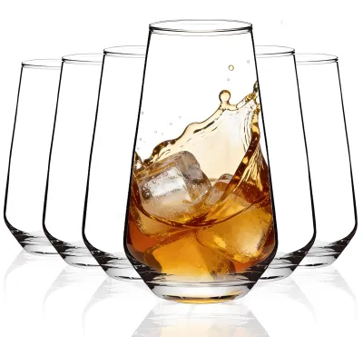 Image de Ensemble de 6 verres à eau - Capacité de 505 ml - Lavables au lave-vaisselle - Transparents