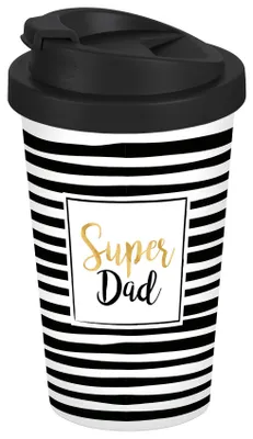 Produktbild von Coffee to go Becher Super Dad Streifen 400ml