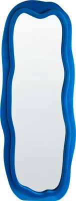 Produktbild von BELIANI Wandspiegel beige MDF Samtrahmen Glas 160 x 56 cm unregelmäßige Form, dekorativ zur Wandmontage moderner Stil