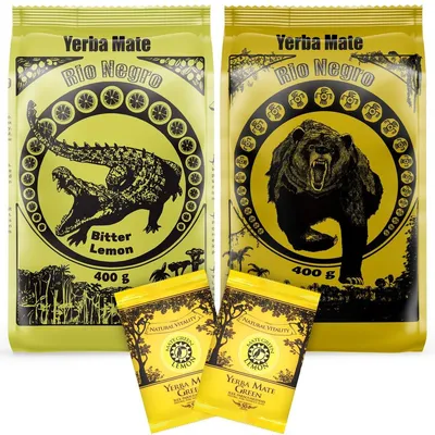 Obrázek produktu pro Sada čajů Rio o Mate - Argentina Yerba Rio o Bitter Lemon s citronovou trávou 400g a Rio o 400g - Mate Green Lemon 2x50g