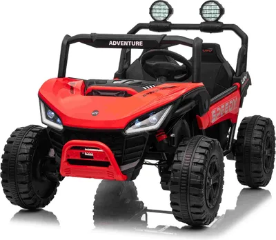 Produktbild von Elektrisches Kinderauto T-REX Ride 4x4 Zweisitzer 24V, rot, MP3-Player mit USB/AUX-Eingang, Allradantrieb (4x4), Lithiumbatterie, Federung, Fernsteuerung, LED-Lichter