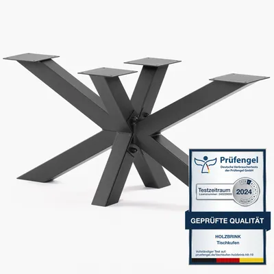 Produktbild von HOLZBRINK Tischbeine aus Metall, Tischgestell für Couchtisch Computertisch Gartentisch, 98x40x43 cm (LxBxH), Schwarz, 1 Stück
