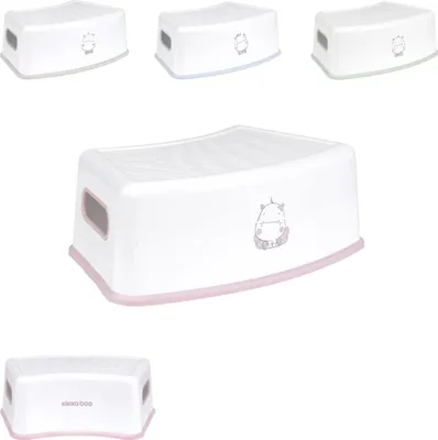 Produktbild von Kikkaboo Kinder Badhocker Hippo einstufiger Tritthocker, rutschfest, Griffraum rosa