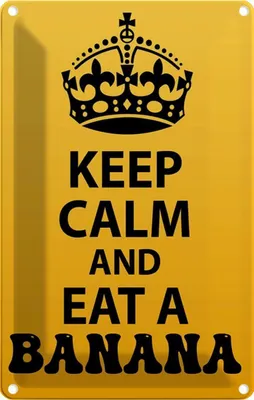 Produktbild von vianmo Blechschild 18x12 cm Keep Calm and eat a Banana Yoga