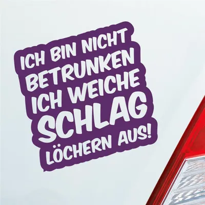 Produktbild von Auto Aufkleber Bin Nicht betrunken weiche Schlaglöchern aus 10x10 cm Lila Sticker Heckscheibenaufkleber