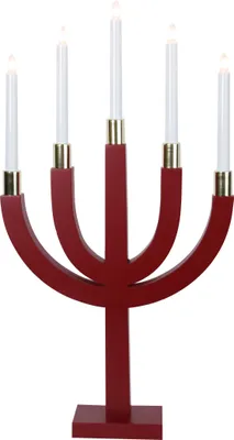 Produktbild von Best Season Fensterleuchter "Elias" 5flammig Material: Holz/MetallFarbe: rot, ca. 67 x 39 cm, 218-80