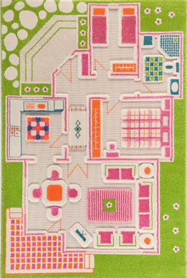 Immagine prodotto di DOLLHOUSE - Tappeto 3D verde per bambini 80x150 cm IVI Carpets