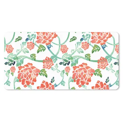 Produktbild von MuchoWow® Schreibtischunterlage Blumen - Blätter - Muster - Aquarell 80x40 cm - XXL Mauspad - Gaming Mauspad