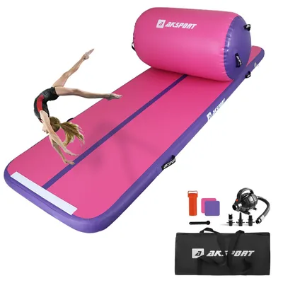 Produktbild von Gymnastikmatte Turnmatte Yogamatte - Aufblasbar - Mit Luftpumpe - Für Zuhause, Yoga und Tumbling