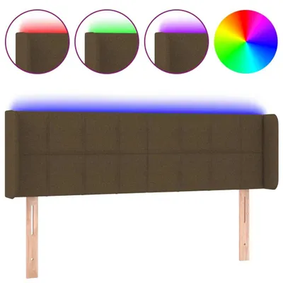 Produktbild von vidaXL LED Kopfteil Dunkelbraun 147x16x78/88 cm Stoff