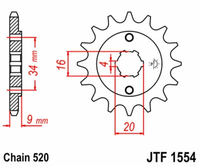 Obrázek produktu pro JT Pastorek 12T 520 JTF1554.12
