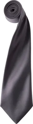 Image de Premier - cravate "Colours" homme/femme unie PC6853 (taille unique) (Gris foncé)