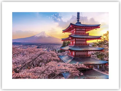 Produktbild von Poster - Poster ohne Rahmen - Fuji Choreito Pagode - 40x30 cm - Wand Bild - Wanddeko - Wandbilder - Kunstposter - Wandposter - Bilder - Kunstdruck - Wanddekoration - Wandbild - P2XAA40x30-4547