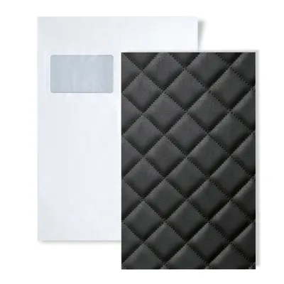 Immagine prodotto di 1 WallFace S-15029 ROMBO 40 NERO Leather Collection pannello a parete campione | Formato circa A4