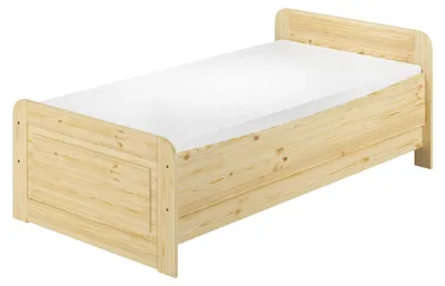 Produktbild von Seniorenbett extra hoch 90x220 Einzelbett Holzbett Gäste Massivholz Zubehör wählbar V-60.42-09-220Rollrost und Matratze inkl.