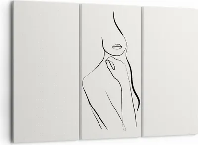 Produktbild von Bild auf Leinwand - Leinwandbild - 3 Teile - Frau Skizze Zeichnung - 105x70cm - Wand Bild - Wanddeko - Wandbilder - Leinwanddruck - Bilder - Wanddekoration - Leinwand bilder - Wandbild - CE105x70-5045