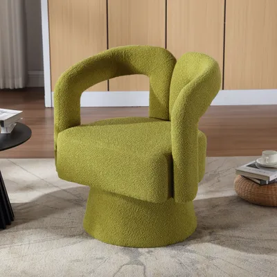 Produktbild von Abrihome Polstersessel 360 Grad Drehbare Akzentstuhl Loungesessel, Runder Sessel Design, Grün