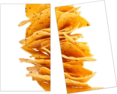 Produktbild von Spritzschutz Herdabdeckplatte Schneidebrett aus Glas Nachos 2-Teilig (60x52cm)