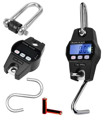 Imagen del producto de Báscula colgante digital - Hasta 300 kg - Pantalla LCD con retroiluminación - Báscula de equipaje con gancho