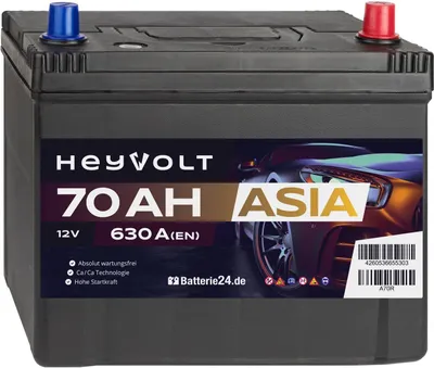 Produktbild von HeyVolt ASIA Autobatterie A70R 12V 70Ah Starterbatterie