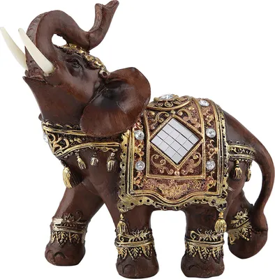 Produktbild von Glück bringende Feng Shui Holzmaserung Elefantenstatue Skulptur Wohlstandsfigur Geschenk Wohnaccessoire (L)