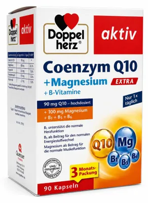 Zdjęcie produktu dla Double Heart Coenzyme Q10 Extra+Magnesium Capsules 90 kapsułek